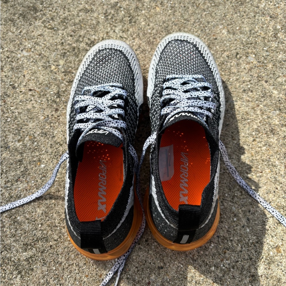 Nike Kids Black and Orange Air VaporMax Sneakers - Picture 5 of 7